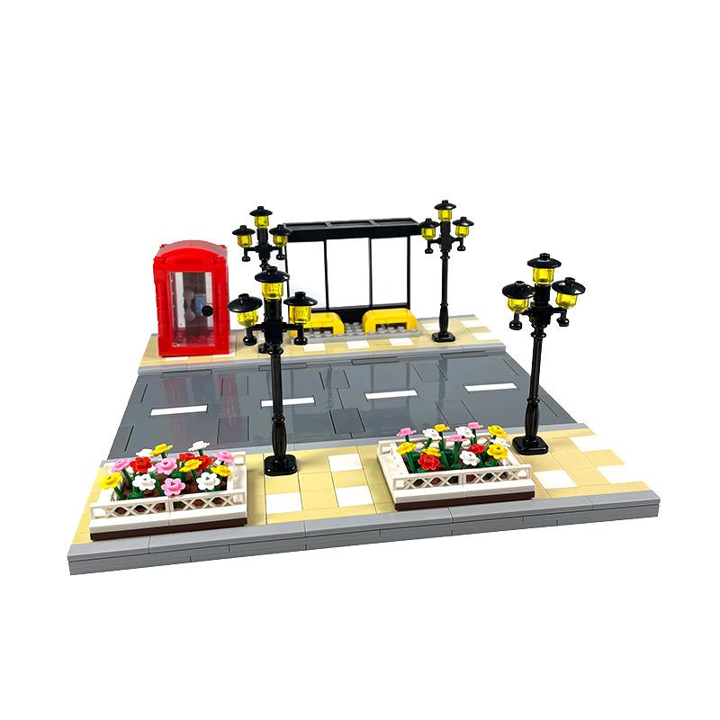 Moc Compatible Small-Particle Building Blocks, City Street Scene Building Block Set, Road Base Plate Street Scene Highway Plate Parts