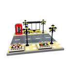 Moc Compatible Small-Particle Building Blocks, City Street Scene Building Block Set, Road Base Plate Street Scene Highway Plate Parts