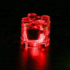 2*2 Circular Building Block Lamp, Compatible With Small Particle Building Block Parts, Led Light Multi-Color Flashing Toy Accessories