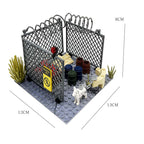 MOC Military Base Scene, Sentry Post and Shooting Range Set, DIY Assembled Small Particle Building Block Scene