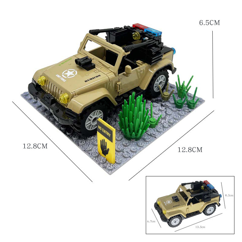 MOC Military Base Scene, Sentry Post and Shooting Range Set, DIY Assembled Small Particle Building Block Scene