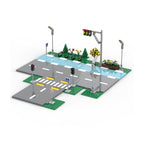 Moc Compatible Small-Particle Building Blocks, City Street Scene Building Block Set, Road Base Plate Street Scene Highway Plate Parts