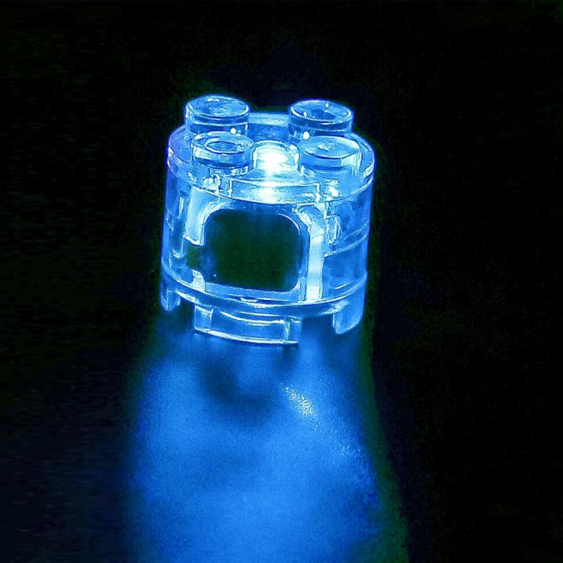 2*2 Circular Building Block Lamp, Compatible With Small Particle Building Block Parts, Led Light Multi-Color Flashing Toy Accessories