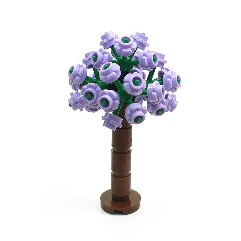 MOC Home Garden Scene Parts Set, Flower and Tree Plant Building Block Set, Wedding Courtyard Scene