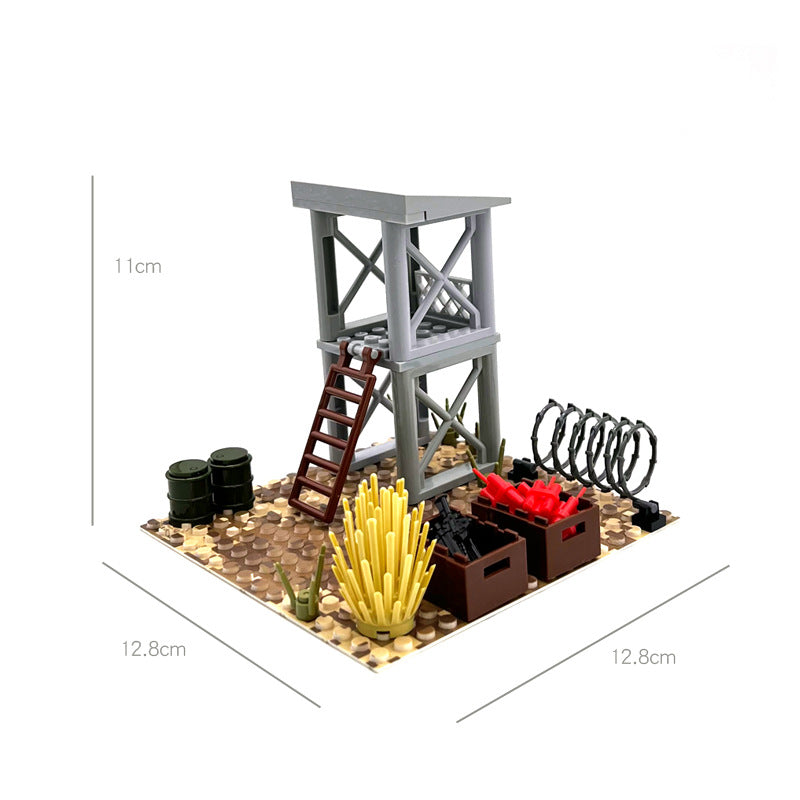 Desert Military Scene Set, Sentry Post Command Camp Scene Set, Diy Assembly Small Particle Building Block Moc Scene - SKU - OurGobricks
