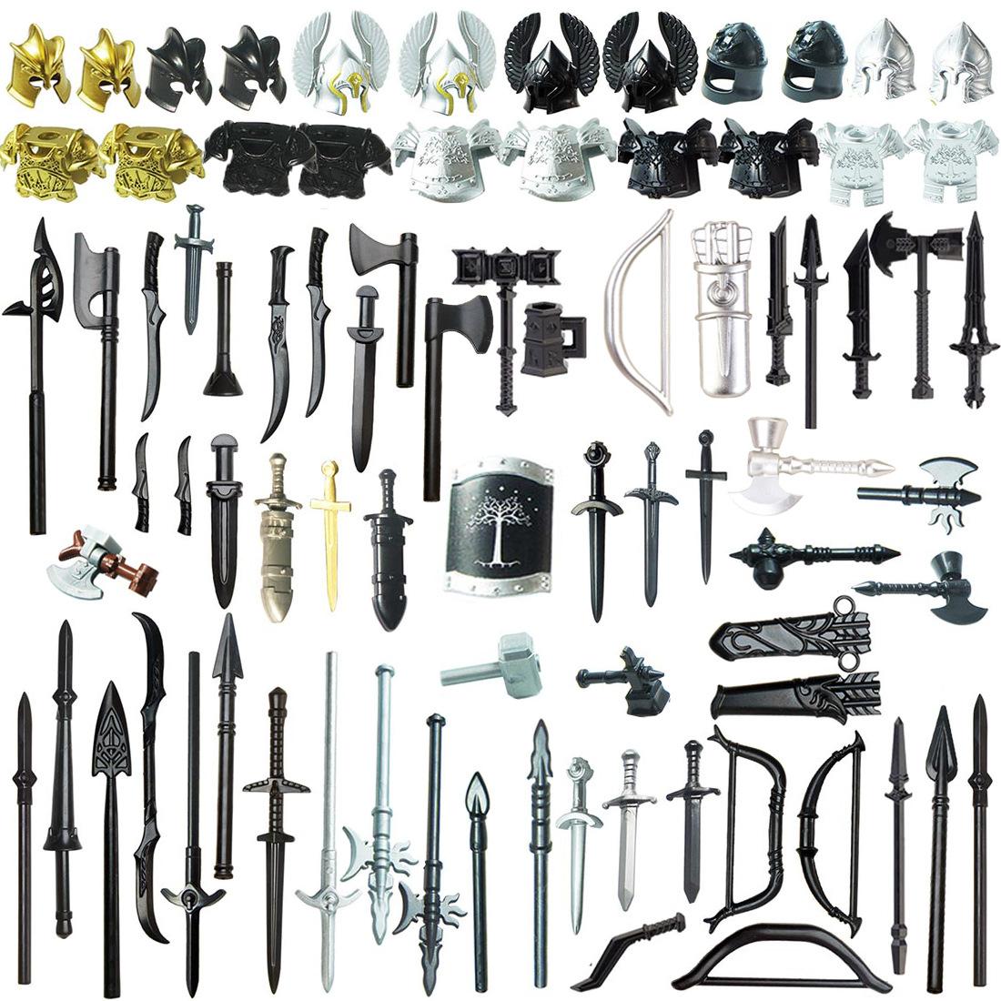 Compatible With Plastic Building Figures Accessories, Military Armor, Helmet Building Blocks, Weapon and Protective Equipment Sets