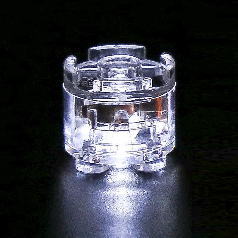 2*2 Circular Building Block Lamp, Compatible With Small Particle Building Block Parts, Led Light Multi-Color Flashing Toy Accessories