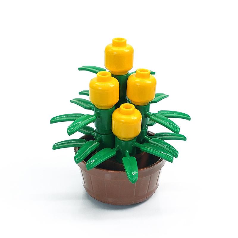 Garden Scene Building Block Parts, Compatible With Small Particle Flower Fields And Flower Beds, Botanical Garden Moc Set