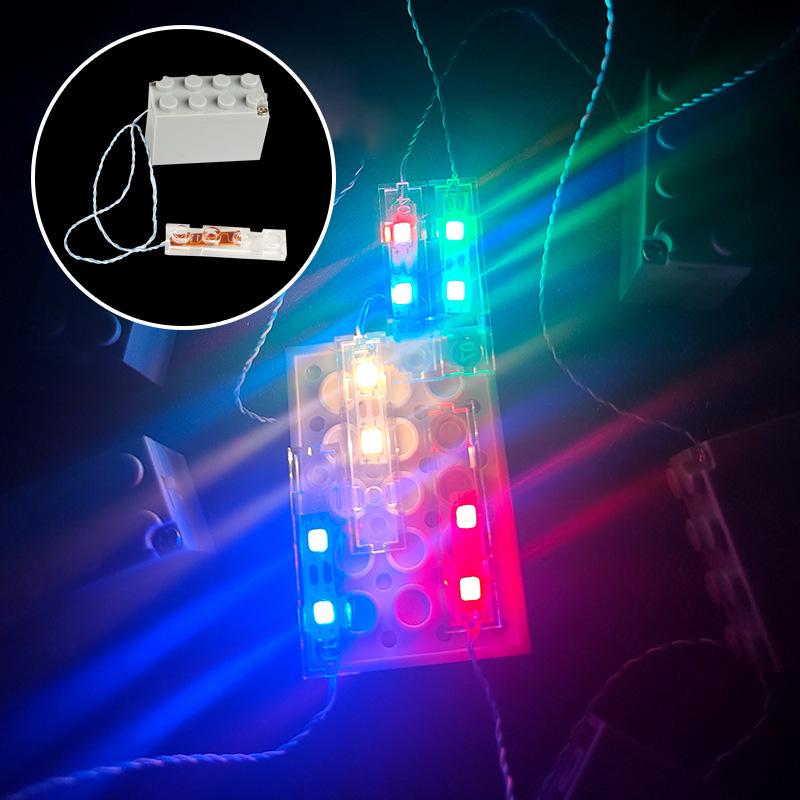 Compatible With Small Particle 2*4 Led Lights, Led Lighting Building Block Parts And Accessories, Decorative Parts And Lighting Accessories X3