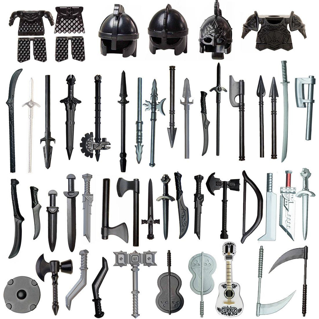 Compatible With Plastic Building Figures Accessories, Military Armor, Helmet Building Blocks, Weapon and Protective Equipment Sets