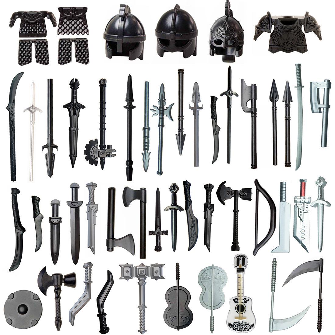 Compatible With Plastic Building Figures Accessories, Military Armor, Helmet Building Blocks, Weapon and Protective Equipment Sets