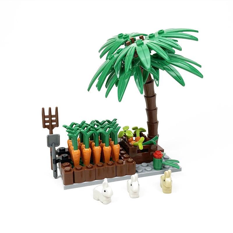 MOC Bauernhof-Szene-Bausteinset, Haus- und Gartenbausteine ¨C Montageteile