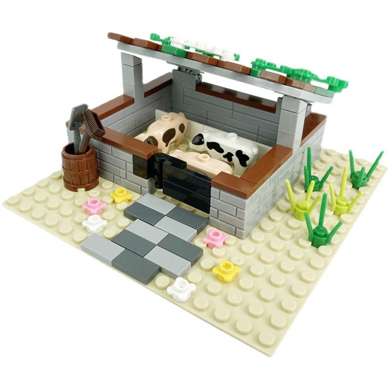 MOC Bauernhof-Szene-Bausteinset, Haus- und Gartenbausteine ¨C Montageteile