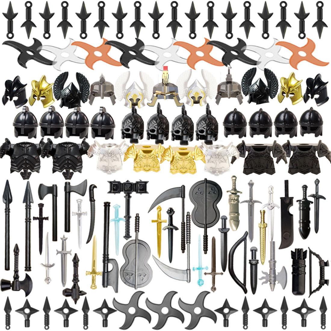 Compatible With Plastic Building Figures Accessories, Military Armor, Helmet Building Blocks, Weapon and Protective Equipment Sets