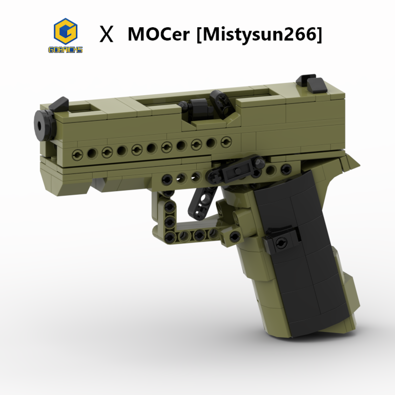 Glock 43X Soft-Launch Brick Model, Building Blocks Toys Gun Sets - GOBRICKS x MOCERS Collaboration Brick Zone - SKU - OurGobricks