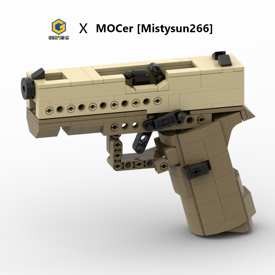 Glock 43X Soft-Launch Brick Model, Building Blocks Toys Gun Sets - GOBRICKS x MOCERS Collaboration Brick Zone - SKU - OurGobricks