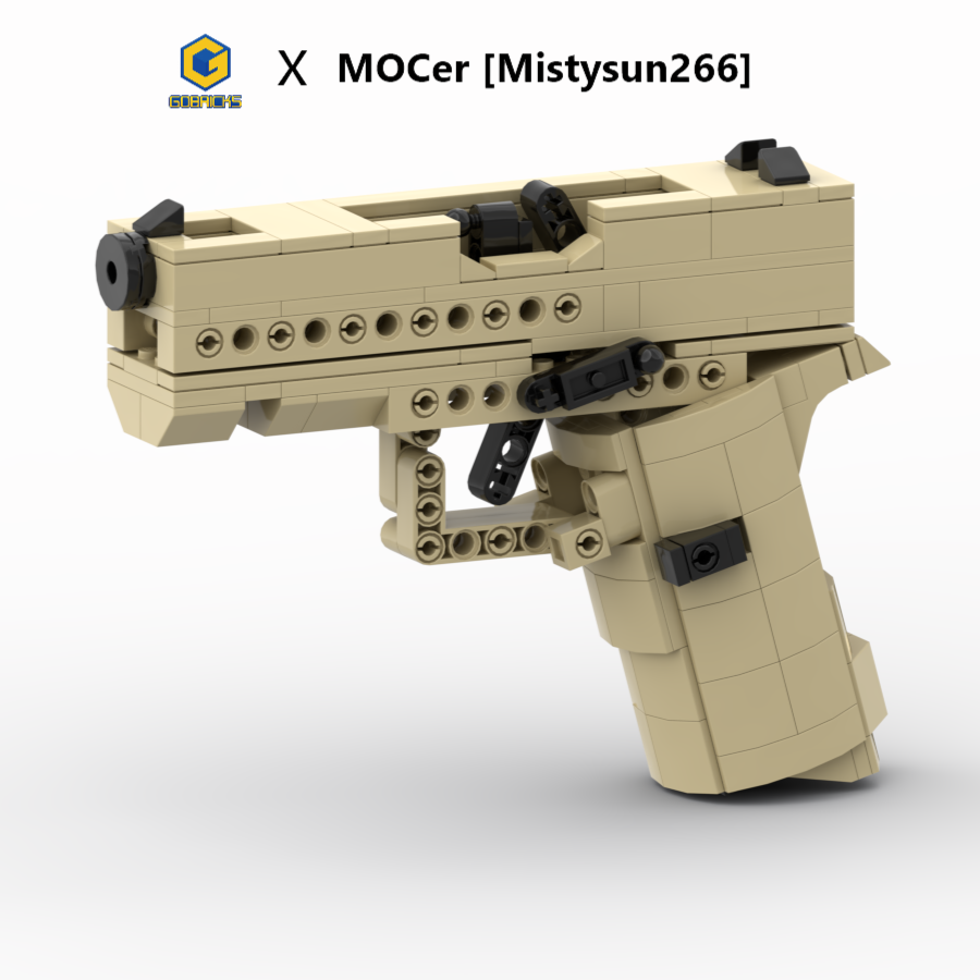 Glock 43X Soft-Launch Brick Model, Building Blocks Toys Gun Sets - GOBRICKS x MOCERS Collaboration Brick Zone - SKU - OurGobricks
