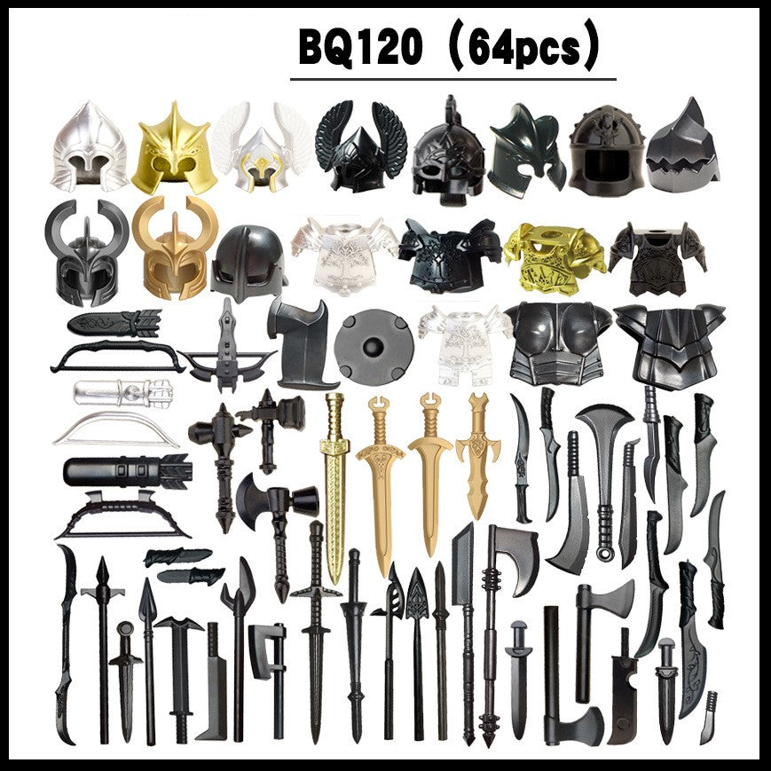 Compatible With Plastic Building Figures Accessories, Military Armor, Helmet Building Blocks, Weapon and Protective Equipment Sets