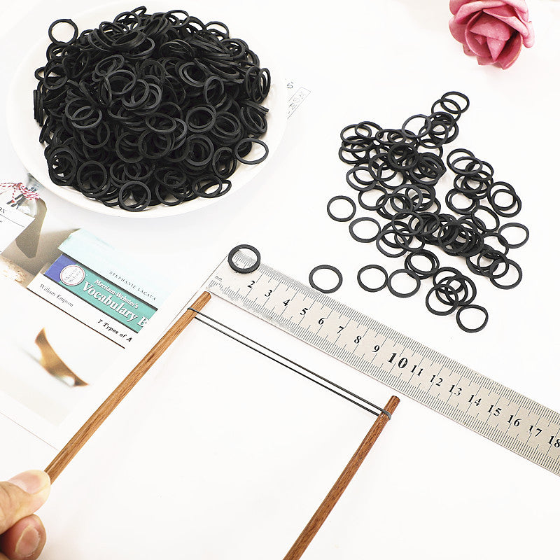 DIY Black Rubber Bands, MOC Special Rubber Rings - 10 pcs - SKU - OurGobricks