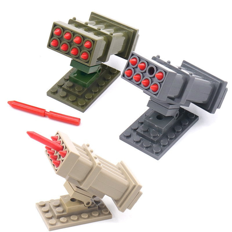 MOC Missile Launcher, Military Combat Scene Decoration, Small Particle Assembly Building Block Accessories