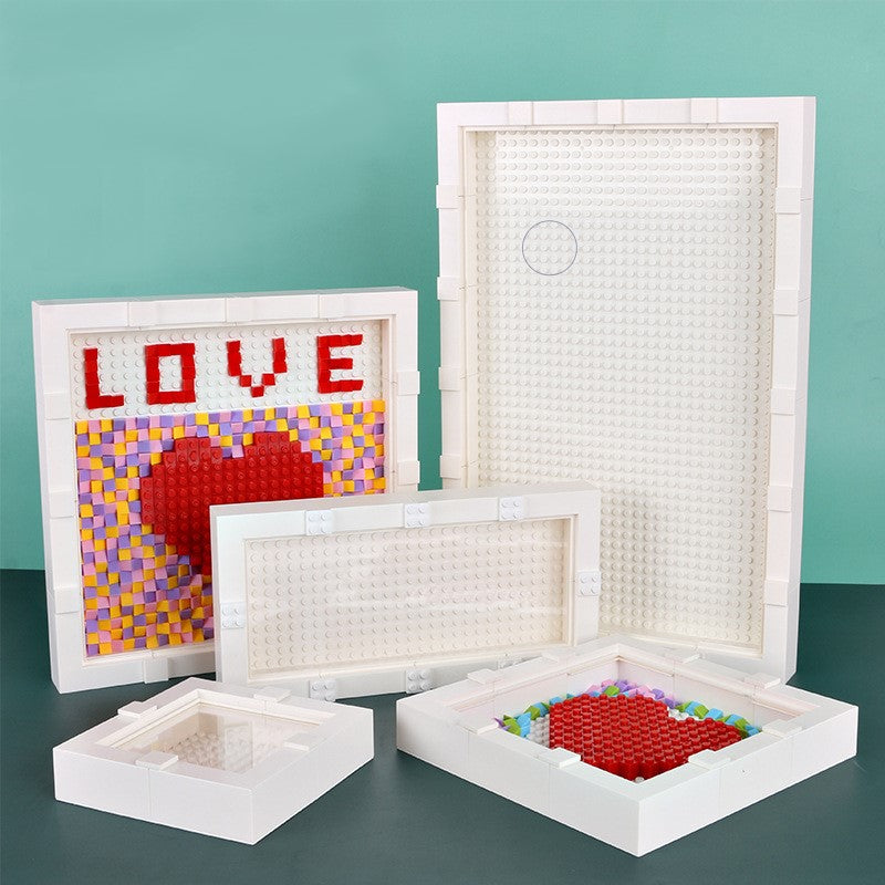 High-Compatibility DIY Bricks Photo Frame, Customizable Spare-Brick Home Decor, Personalized Creative Reuse Accessory