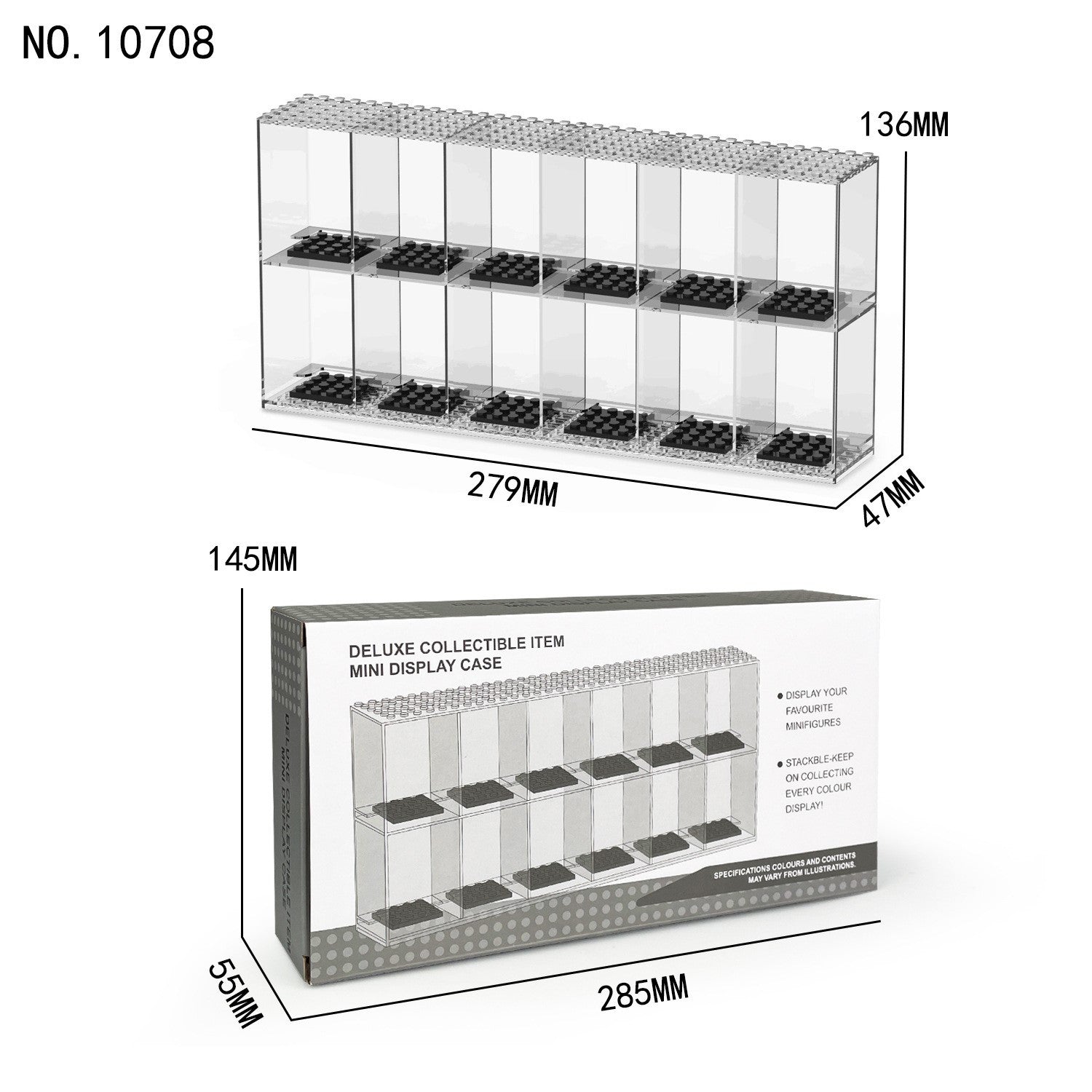 Acrylic Stepped Display Stand, Acrylic Bricks Figures Display Box